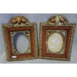 A PAIR OF VICTORIAN SHELL INLAID FRAMES