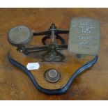 A SET OF VICTORIAN BRASS POSTAL SCALES