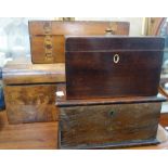 A VICTORIAN WALNUT WRITING SLOPE and similar boxes