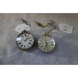 HIRST BROS & CO: A silver open face gentleman's pocket watch with key wind movement, white enamel