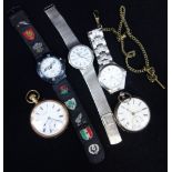 A COLLECTION OF WRISTWATCHES and pocket watches