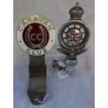 AN EARLY 20TH CENTURY 'ROYAL AUTOMOBILE CLUB' MOTOR CAR BADGE and a Vintage Caravan Club badge (2)