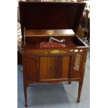 A 1920'S MAHOGANY CASED COLUMBIA "GRAFONOLA" console cabinet gramophone, 76cm wide