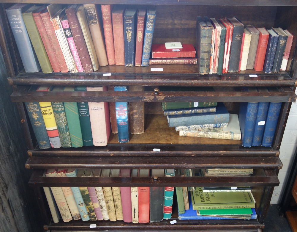 A COLLECTION OF BOOKS, including a selection of Scouting interest (contents of bookcase)