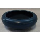 A CHINESE BLUE MATTE GLAZED BRUSH WASHER with six character mark to the base, 11cm dia.