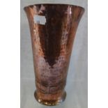 A KESWICK HAMMERED COPPER VASE, stamped Mawson Keswick to the base, with scrolling decoration, 20.