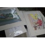 ANN MATTHEWS: A collection of watercolours and drawings, mounted for sale