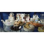 A COLLECTION OF FAIRINGS, novelty cruets and Wade dishes