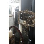 AN EDWARDIAN MAHOGANY FRAMED OVAL WALL MIRROR and a further collection of mirrors