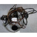 A PAIR OF VINTAGE HEADPHONES, POSSIBLY MILITARY with bakelite ear pieces, 'DLR No 5' and a similar