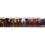 A COLLECTION OF JAPANESE RED, BLACK AND GILT LACQUERED wooden drinking goblets and beakers decorated