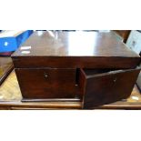 A 19TH CENTURY MAHOGANY CAMPAIGN WRITING SLOPE with a fully fitted interior, 41cm wide