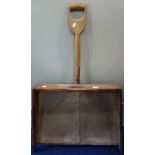 A LARGE 19TH CENTURY WOODEN HOPS SHOVEL, 109cm high