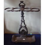 A VICTORIAN CAST IRON STICK STAND, 69cm high