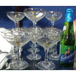 A COLLECTION OF VINTAGE 'BABYCHAM' GLASSES and a small bottle of Babycham