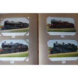 A LARGE COLLECTION OF POSTCARDS OF STEAM LOCOMOTIVES