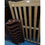 A 19TH CENTURY MAHOGANY FILLING RACK and a pine gate (2)