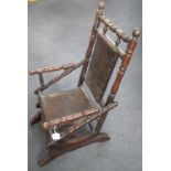 A VICTORIAN CHILD'S BOSTON ROCKING CHAIR, 66cm high