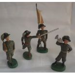 A SET OF FOUR ITALIAN COMPOSITE SOLDIERS, circa 1930s