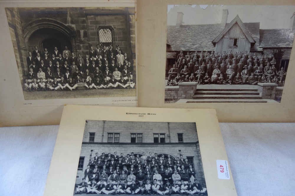 THREE VINTAGE BLACK AND WHITE SCHOOL GROUP PORTRAITS, Kimmerghame House 1947, Saunderson, circa