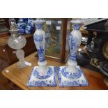 A PAIR OF SPODE ITALIAN CANDLESTICKS