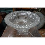 A REGENCY CUT GLASS PEDESTAL BOWL, 29cm dia