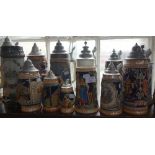 A COLLECTION OF GERMAN BEER STEINS