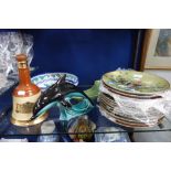 A POOLE POTTERY DOLPHIN, Bell's whisky bottle, Collectors Plates and other items