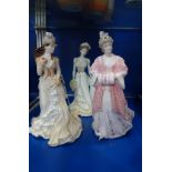 THREE COALPORT FIGURES, to include 'Helena'