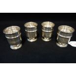 A SET OF FOUR SILVER KIDDUSH CUPS, N.S. Birmingham 1927, approx 4.60oz