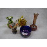 A PHOENICAN GLASS VASE, a Medina vase and similar glassware (5)