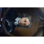 AN OIL ON CANVAS PORTRAIT of Oliver Cromwell