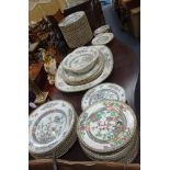 A LARGE COLLECTION OF VICTORIAN INDIAN TREE PATTERN IRONSTONE DINNERWARE