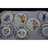 A 19TH CENTURY DESSERT PLATE decorated with a hare, similar with a goat and a collection of