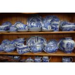 A COLLECTION OF SPODE BLUE ITALIAN TEA AND DINNERWARE, to include measuring jugs and orange