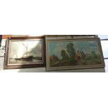 JOHN CONSTABLE REEVE: An impasto oil on board painting of a sailing barge dated 1970 and an oil on