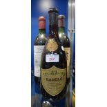 FIVE BOTTLES OF WINE, to include two bottles of Chateau De Terrefort Quancard 1981
