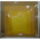 A MODERN ABSTRACT COMPOSITION of yellow squares, screen print