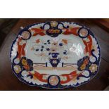 A MASON'S PATENT IRONSTONE CHINA ASHWORTH'S MEAT PLATE decorated in the Imari palette