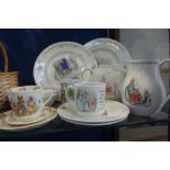 A COLLECTION OF WEDGWOOD PETER RABBIT CERAMICS, a Bunnykins cups and saucer and other items