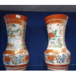 A PAIR OF LATE 19TH CENTURY JAPANESE KUTANI VASES of baluster form, decorated with fisherman below a