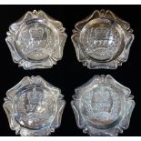 A SET OF FOUR QUEEN'S SILVER JUBILEE MINIATURE DISHES dated 1977, approx 9.65oz