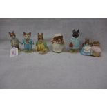 BESWICK; A COLLECTION OF BEATRIX POTTER FIGURES to include Hunca munca (6)