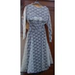 A VINTAGE 1960S GREY NET AND BLACK LADIES DRESS