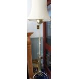 A VICTORIAN BRASS STANDARD LAMP (fitted for electricity)