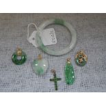 A COLLECTION OF "JADEITE" JEWELLERY, to include a "Jadeite" bangle