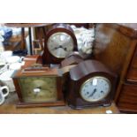 A 1920S MAHOGANY CASED MANTEL CLOCK and similar clocks and cases