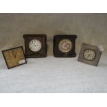 A COLLECTION OF VINTAGE TRAVEL CLOCKS (4)