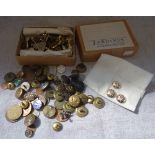 A LARGE COLLECTION OF MILITARY BRASS BUTTONS and similar