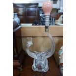 A MURANO STYLE GLASS TABLE LAMP of stylised form